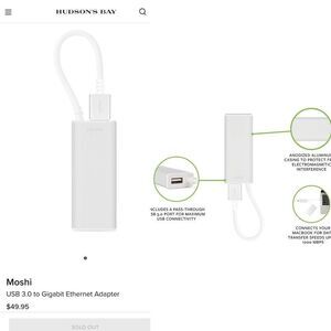 Moshi
USB 3.0 to Gigabit Ethernet Adapter